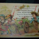 Antique Children & Flower Cart Chromolithograph Victorian Trade Card Tradecard