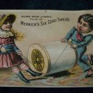 Antique Merrick Thread Children Chromolithograph Victorian Trade Card Tradecard