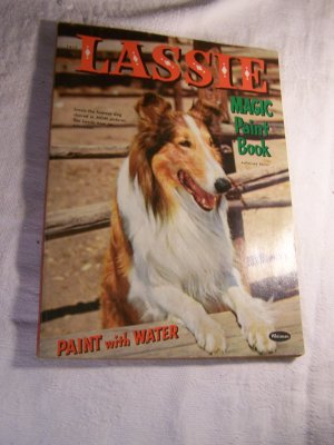 Vtg 1956 LASSIE Magic Paint Coloring Children's Book Whitman