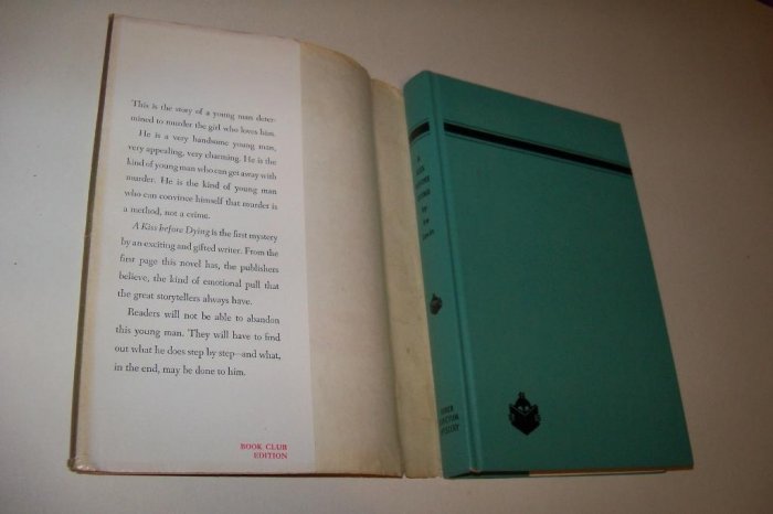 Vintage 1953 A KISS BEFORE DYING Ira Levin HC/DJ Mystery Book