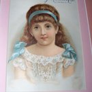 Victorian SWEET HOME Girl Larkins Label Chromo Lithograph