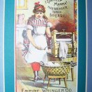 Victorian Trade Card Laundry Wringer Girl Chromo Litho