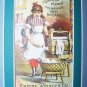 Victorian Trade Card Laundry Wringer Girl Chromo Litho