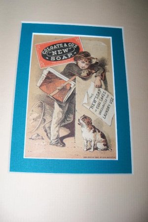 Victorian Colgate Soap Newspaper Boy Dog Trade Card