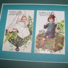 Victorian 1880 Trade Card Children Sewing Machine Lot 2