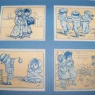 Antique Victorian Trade Card Playing Children Lot 4 Mat