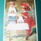 Antique Victorian Trade Card Stove Polish Children