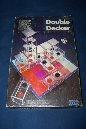 Vintage 1970 DOUBLE DECKER Pressman Strategy 3D Three Dimensional Block Stack Game