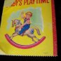 Vintage BABY'S PLAYTIME Mcloughlin Illustrated Linenette Book