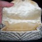 Vintage French Beaded Handmade Hand Bead Clutch Purse Pearls White Pink Embroidered
