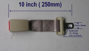 10" Seat Belt Extension Extender Beige for 1" buckle-NEW FOR Booster free ship7-10DAYS ARRIVE USA