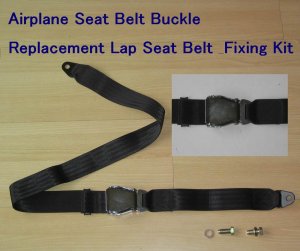 Auto Universal Replacement Lap Seat Belt & Fixing Kit 2 Piont,Length Adjutsable