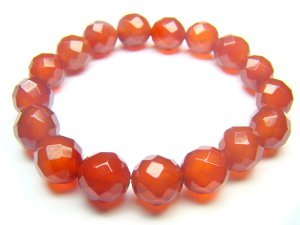 BAGXDO0306X Red Agate Round Shape 10mm Cut Bracelet