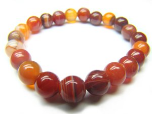 BAGERS1000X Red Agate wt Lace Round Shape 8mm Bracelet
