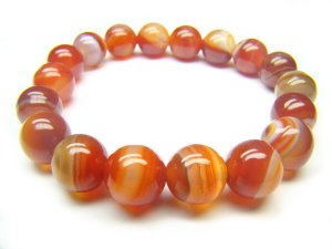 BAGERS1200X Red Agate wt Lace Round Shape 10mm Bracelet