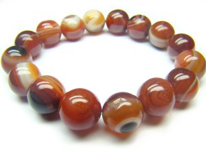 BAGERS1400X Red Agate wt Lace Round Shape 12mm Bracelet
