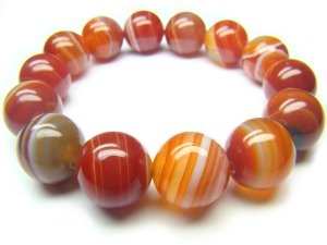 BAGERS0600C Red Agate wt Lace Round Shape 14mm Bracelet