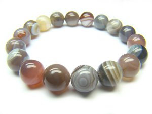 BBOTRS1200X Botswana Agate Round Shape 10mm Bracelet