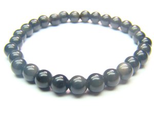 BOBXRS0800X Obsidian  Round Shape  6mm Bracelet
