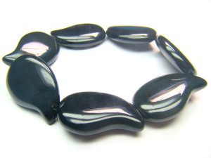 BOBXRC2024X Obsidian  Mango Shape  20x30mm Bracelet
