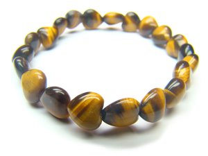 BTEXHS1000X Tiger Eye  Heart Shape  8mm Bracelet