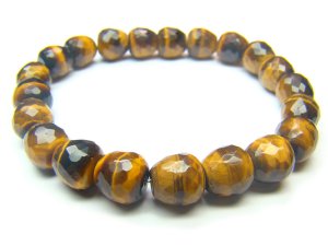 BTEXRE0710C Tiger Eye  Apple Shape  10mm Cut Bracelet