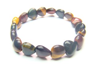 BAMXRS0600X Mix Colors Tiger Eye  Heart Shape  10mm Bracelet