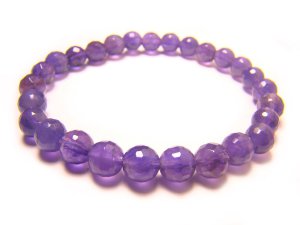 BAMXRS0800C Amethyst  Round Shape  6mm Cut Bracelet