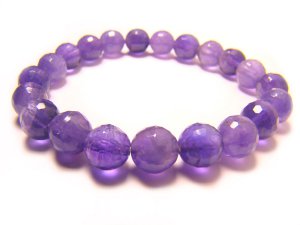 BAMXOS0810X Amethyst  Round Shape  8mm Cut Bracelet