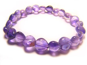 BAMXHS1000X Amethyst  Heart Shape  8mm Bracelet