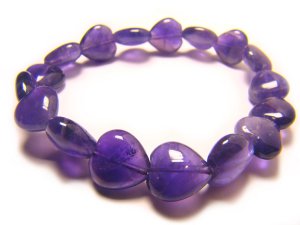 BAMXHS1200X Amethyst  Heart Shape  10mm Bracelet