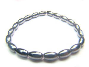 BHEXRE0608X Hematite Rice Shape 5x8mm Bracelet