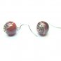 EAGRSS0812X Dark Red Agate Round Shape 10mm Earrings