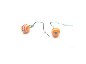 EAGERS0800C Red Agate wt Lace Round Shape 6mm Cut Earrings