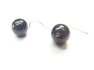 EONXRS1000C Onyx Round Shape 10mm Earrings