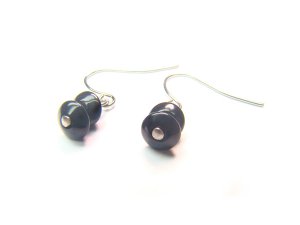 EONXDO0406C Onyx Donut Shape 3x6mm Earrings