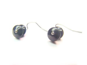 EONXDO0408C Onyx Donut Shape 3x8mm Earrings