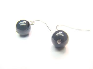 EOBXRS1000X Obsidian  Round Shape  8mm Earrings