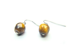 ETEXRE0710C Tiger Eye  Apple Shape  10mm Cut Earrings