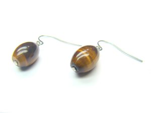 ETEXOS0810X Tiger Eye  Rice  8x12mm Earrings