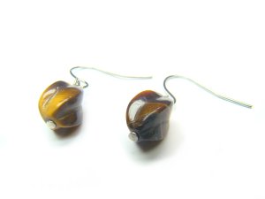 ETEXPE0710X Tiger Eye  S-Shape  7x10mm Earrings