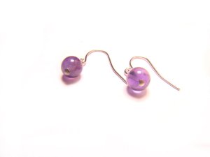 EAMXRS0800X Amethyst  Round Shape  6mm Earrings