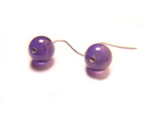 EAMXRS0600C Amethyst  Round Shape  10mm Earrings