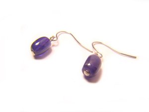 EAMXIR0800X Amethyst  Drum Shape  6x8mm Earrings