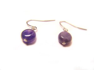 EAMXSP1000X Amethyst  Irregular Shape  8mm Earrings
