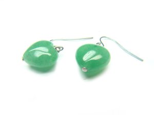 EAVXOS0608X Aventurine Heart Shape 12mm Earrings