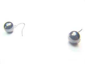 EHEXRE0508X Hematite Round Shape 10mm Earrings