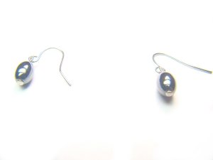 EHEXRE0816X Hematite Rice Shape 6x8mm Earrings