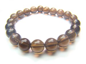 BSQXRS0400C Smoky Quartz Round Shape 8mm  Bracelet