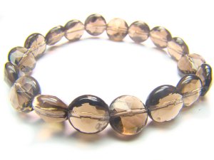 BSQXRC0812C Smoky Quartz Spere Shape 10mm Cut Bracelet